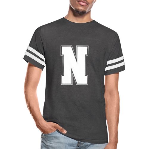 White Letter N – Varsity Alphabet Monogram - Men's Football Tee