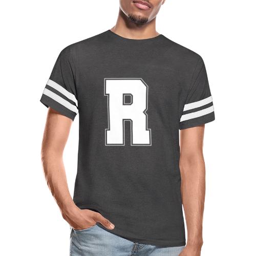 White Letter R – Varsity Alphabet Monogram - Men's Football Tee