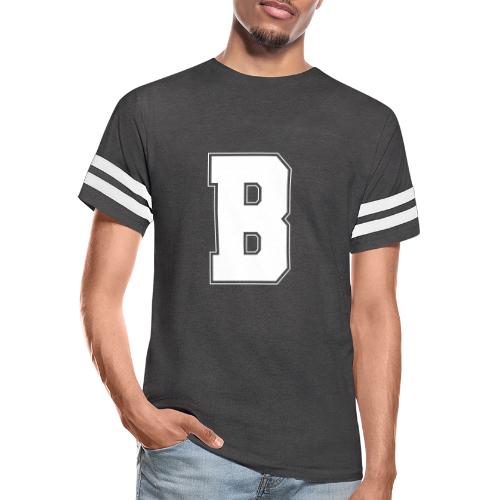 White Letter B – Varsity Alphabet Monogram - Men's Football Tee