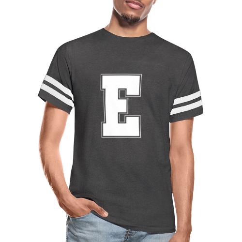 White Letter E – Varsity Alphabet Monogram - Men's Football Tee
