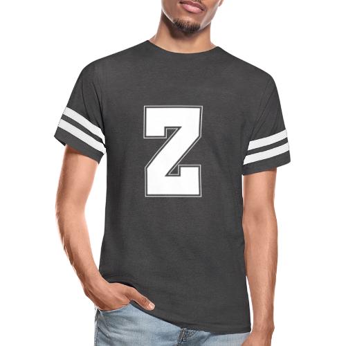White Letter Z – Varsity Alphabet Monogram - Men's Football Tee