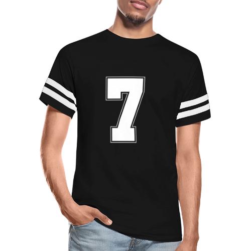 White Number 7 – Varsity Font - Men's Football Tee