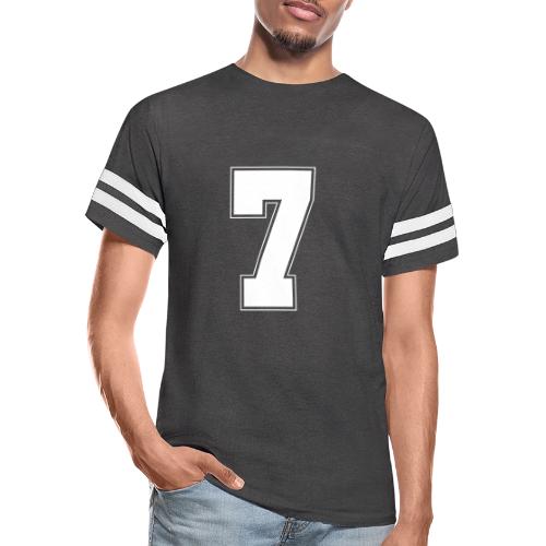 White Number 7 – Varsity Font - Men's Football Tee