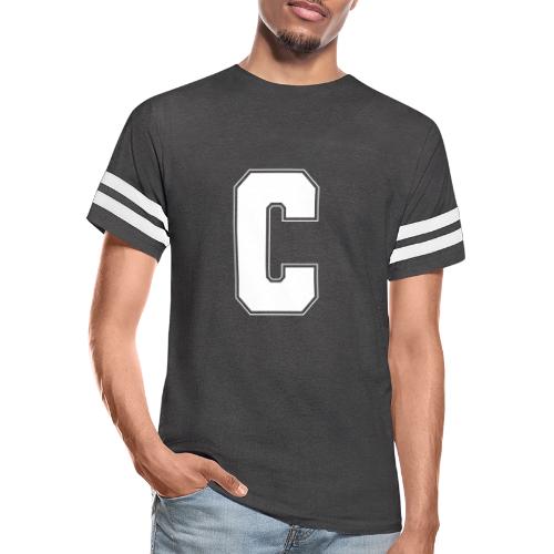 White Letter C – Varsity Alphabet Monogram - Men's Football Tee