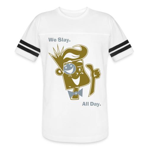 We Slay All Day Shiny Shirt Metallic Silver & Gold - Men's Football Tee