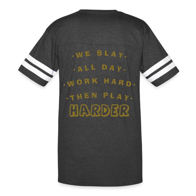 We Slay All Day Shiny Shirt Metallic Silver & Gold