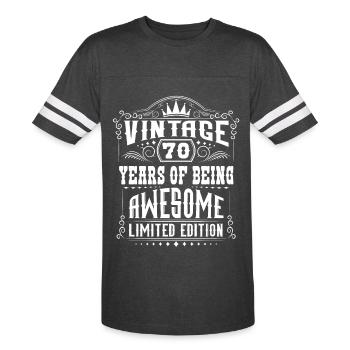 70 Years Of Being Awesome 70 Birthday 70 Years - Men's Football Tee - vintage smoke/white - Front - Damien (186cm)