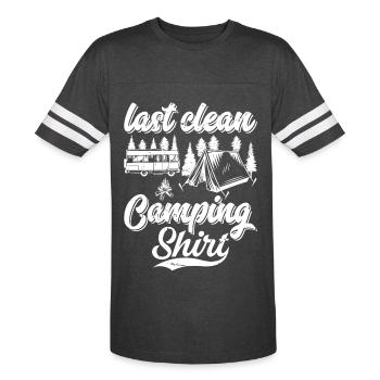 Last Clean Camping Shirt Camping Camper Outdoor Ca - Men's Football Tee - vintage smoke/white - Front - Damien (186cm)