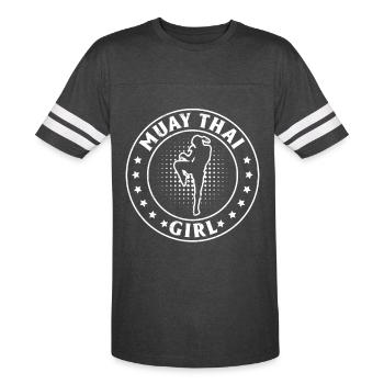 Muay Thai Fighting Muay Thai Girl Muay Thai - Men's Football Tee - vintage smoke/white - Front - Damien (186cm)