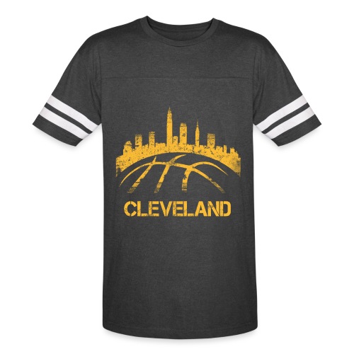 Cleveland Basketball Skyline - Vintage Sports T-Shirt