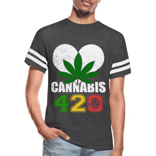 Sidesplitting 420 Love Herb Weed Marijuana Design - Men's Football Tee