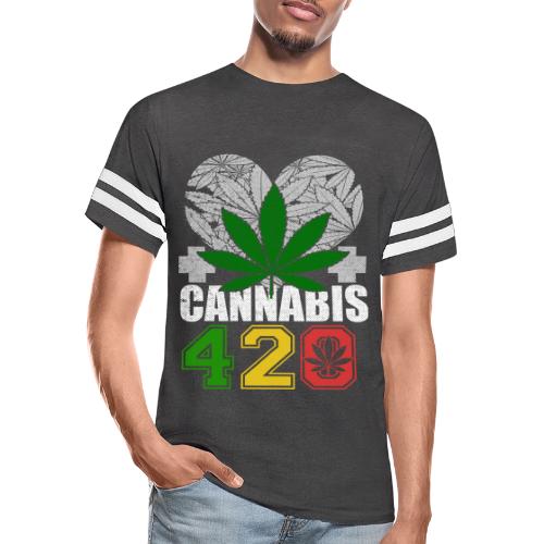 Clever 420 Smoker World Weed Marijuana Design - Men's Football Tee