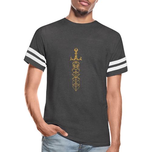 Gold Polyhedral Dice Sword - Vintage Sports T-Shirt