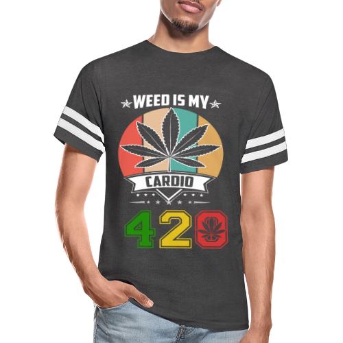 Quick Witted 420 My Cardio Herb Weed Marijuana - Men's Football Tee