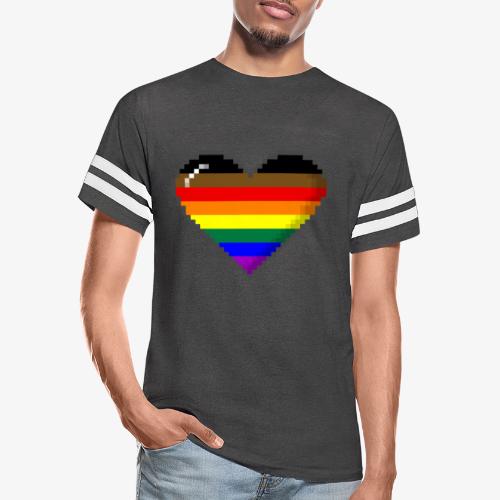 Philly LGBTQ Pride 8Bit Pixel Heart - Men's Football Tee