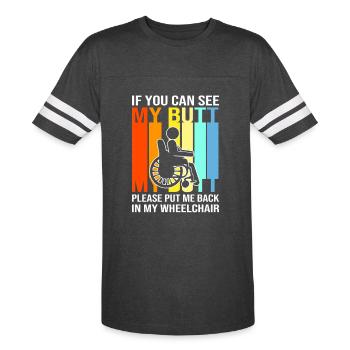 Wheelchair Bound Disabled Handicap - Men's Football Tee - vintage smoke/white - Front - Damien (186cm)