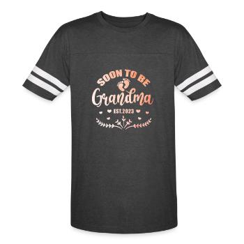 Soon To Be Grandma Est. 2023 - Men's Football Tee - vintage smoke/white - Front - Damien (186cm)