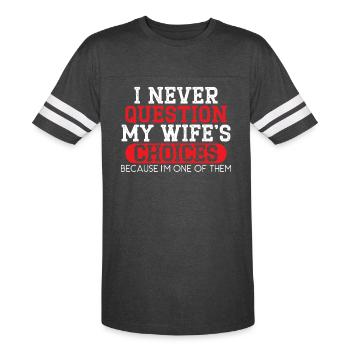 Married Couple Wedding Anniversary Funny Marriage - Men's Football Tee - vintage smoke/white - Front - Damien (186cm)