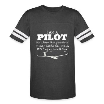 I Am A Pilot Glider Pilot Funny Quote Glider Plane - Men's Football Tee - vintage smoke/white - Front - Damien (186cm)