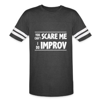 I Do Improv - Comedian Comic Theatersports - Men's Football Tee - vintage smoke/white - Front - Damien (186cm)