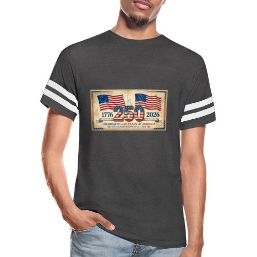 USA 250th Anniversary Flags Emblem - Men's Football Tee