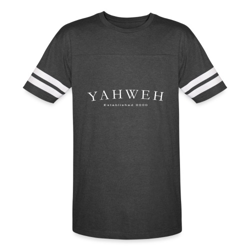 Yahweh Established 0000 in white - Men's Football Tee