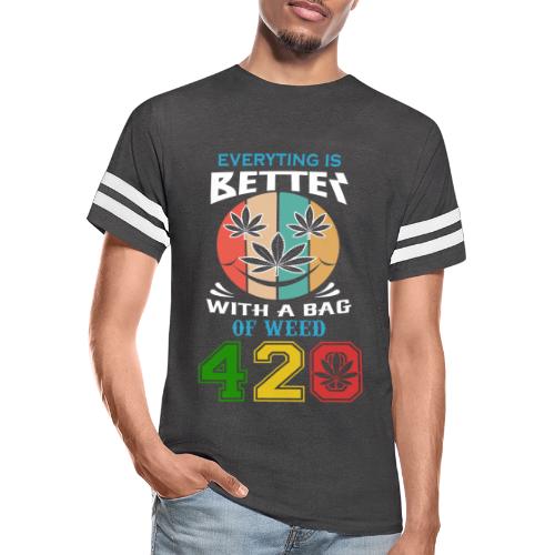 Comic 420 Better Herb Weed Marijuana Design - Men's Football Tee