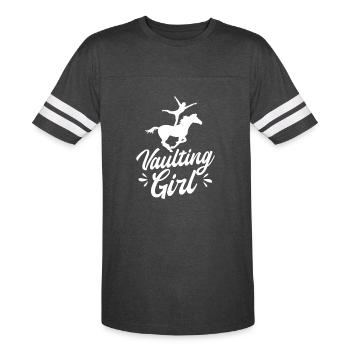 Equestrian Vaulting Girl - Men's Football Tee - vintage smoke/white - Front - Damien (186cm)