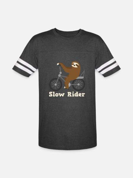 Slow Rider Sloth Cyclisme Équitation Vélo Vélo Paresseux - T-shirt Football pour hommes - anthracite vintage / blanc