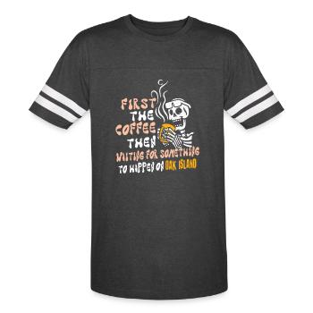 OAK ISLAND TREASURE HUNTING MYSTERY OF OAK ISLAND - Men's Football Tee - vintage smoke/white - Front - Damien (186cm)