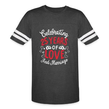 25th Wedding Anniversary 25 Years Of Love And - Men's Football Tee - vintage smoke/white - Front - Damien (186cm)