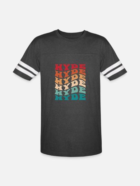 Funny Personalized Hyde Name Themed Apparel - Men's Football Tee - vintage smoke/white