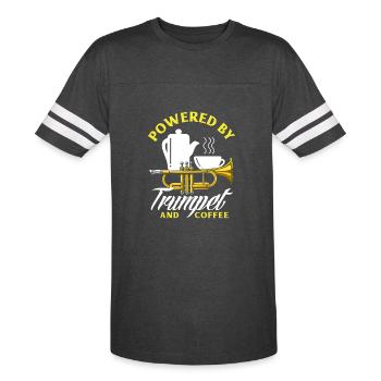 Funny Trumpet Player Gift - Men's Football Tee - vintage smoke/white - Front - Damien (186cm)