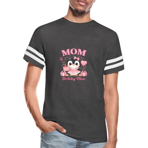 Cute Penguin Birthday Mom Kawaii Cake Balloon Gift - Men's Football Tee
