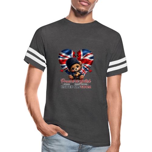 Proud to Be British Teddy Bear UK Patriot Gift - Men's Football Tee