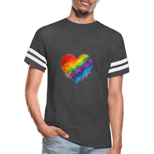Watercolor Rainbow Pride Heart - LGBTQ LGBT Pride - Men's Football Tee