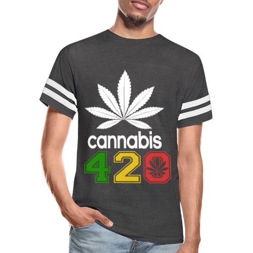 Humorous 420 Authentic Herb Weed Marijuana Design - Men's Football Tee