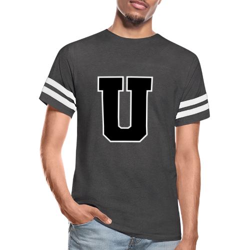Varsity Letter U Collegiate Monogram - Men's Football Tee