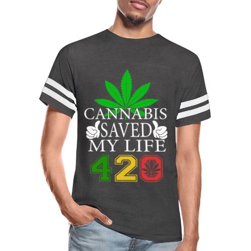 Joyous 420 Saving Herb Weed Marijuana Design - Men's Football Tee