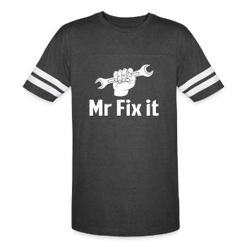 Mr fix it funny gift diy handyman - Men's Football Tee - vintage smoke/white - Front - Damien (186cm)