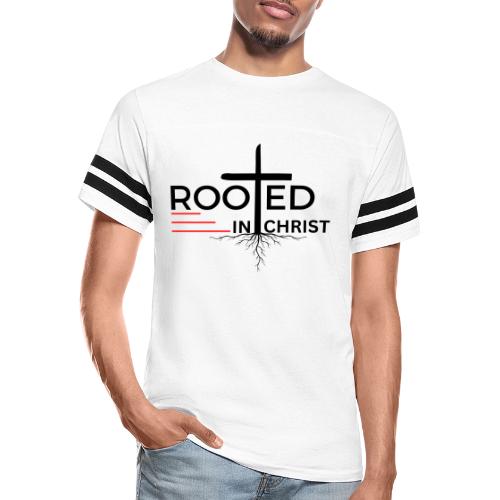 Rooted in Christ - Colossians 2:7 - Men's Football Tee