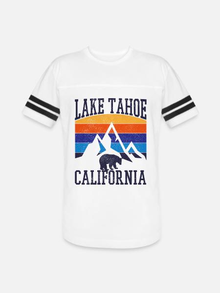 Lake Tahoe California Vintage Souvenir - Men's Football Tee - white/black