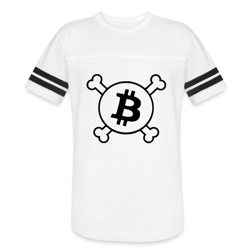 btc pirateflag jolly roger bitcoin pirate flag - Vintage Sports T-Shirt