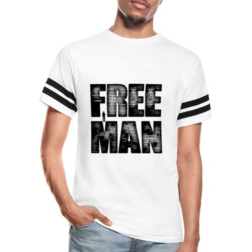 FREE MAN - Black Graphic - Vintage Sports T-Shirt
