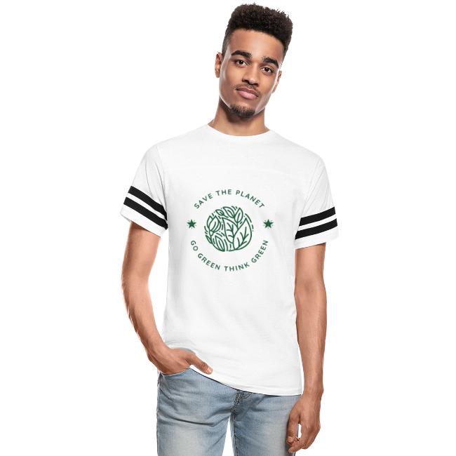Go green save the planet leaf badges T Shirt