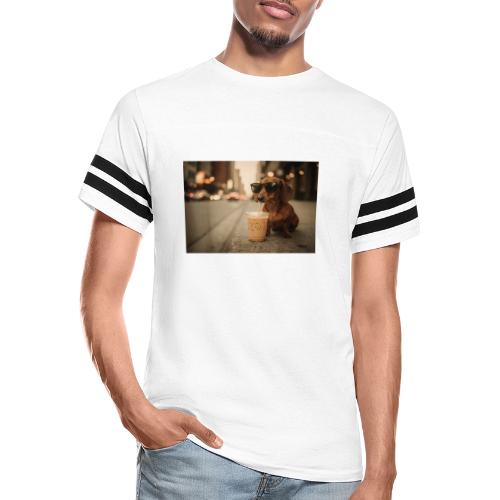 Funny Dachshund Iced Coffee Lover Tee - Men's Football Tee