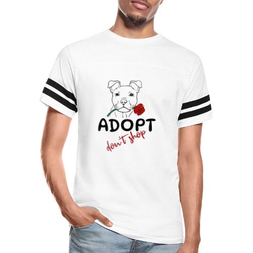 Retro Adopt Dont Shop Cute Puppy Rose Tee - Men's Football Tee