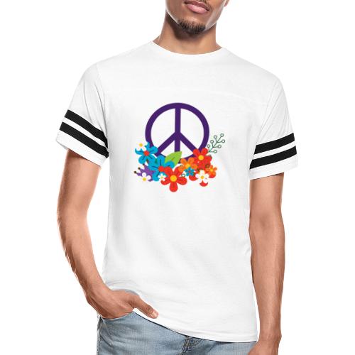 Hippie Peace Design With Flowers - Men's Football Tee