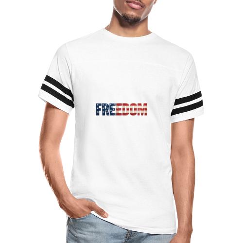 Freedom American Flag Distressed Patriotic Shirt - Men's Football Tee
