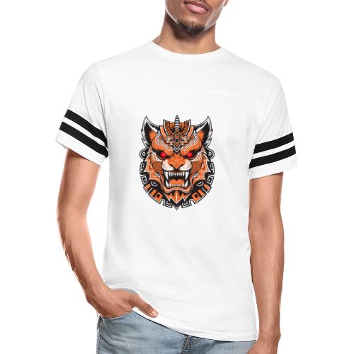 Tribal Demon Wolf Mask - Men's Football Tee